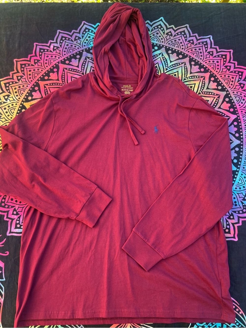 Polo by Ralph Lauren Maroon Hooded Long-Sleeve Pullover
